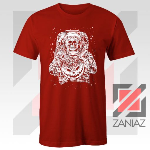 Halloween Graphic NASA Horror Red Tshirt