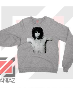 Jim Morrison Musician Graphic Sport Grey Sweater