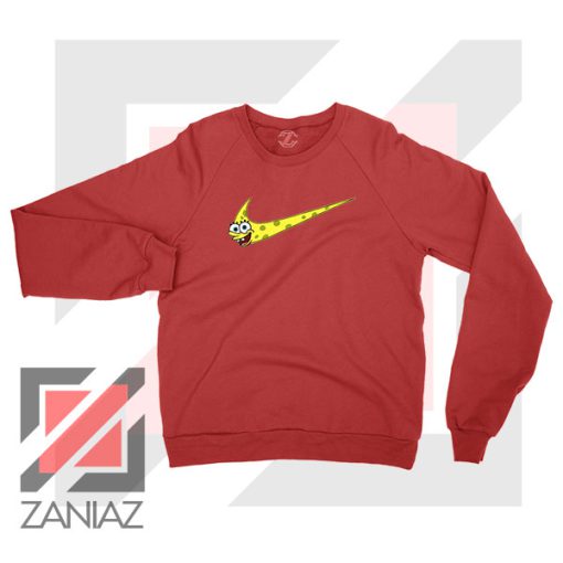 Just Spongebob Funny Nike Red Sweatshirt