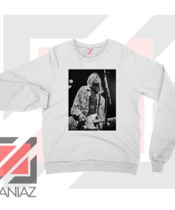 Kurt Cobain Concert Graphic White Sweatshirt