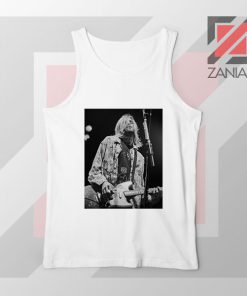 Kurt Cobain Concert Graphic White Tank Top