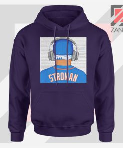 Marcus Stroman Behind Navy Blue Hoodie