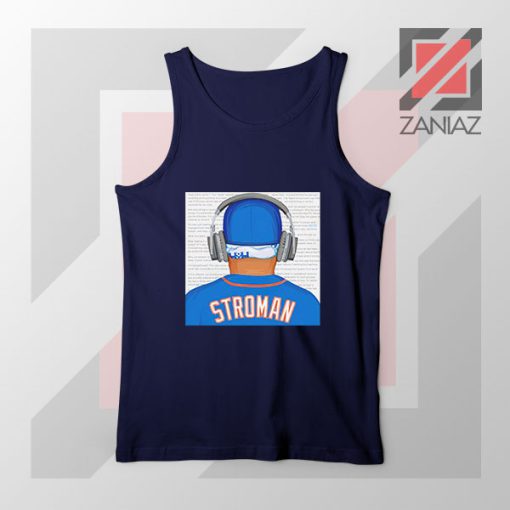 Marcus Stroman Behind Navy Blue Tank Top