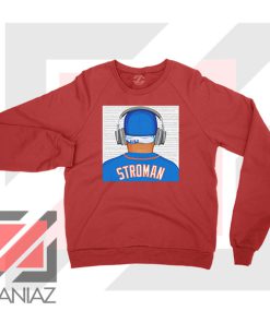 Marcus Stroman Behind Red Sweatshirt