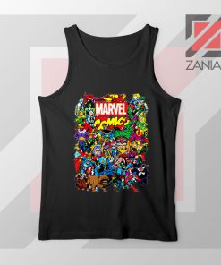 Marvel Comic Hero Collage Black Tank Top