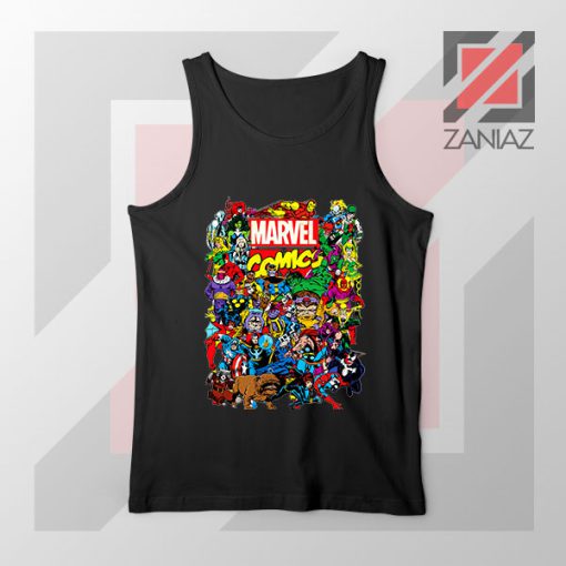 Marvel Comic Hero Collage Black Tank Top