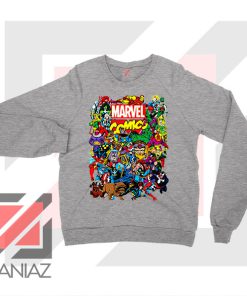 Marvel Comic Hero Collage Sport Grey Sweatshirt