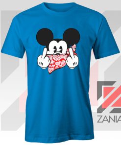 Mickey Disney Middle Finger Blue Tee