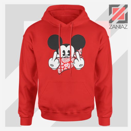 Mickey Disney Middle Finger Red Hoodie