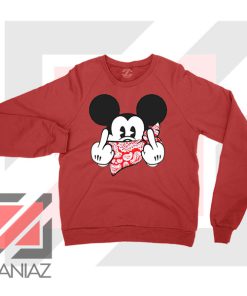 Mickey Disney Middle Finger Red Sweater