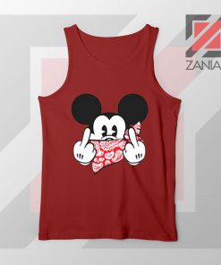 Mickey Disney Middle Finger Red Tank Top