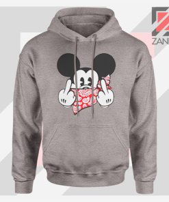 Mickey Disney Middle Finger Sport Grey Hoodie