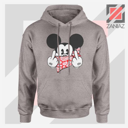 Mickey Disney Middle Finger Sport Grey Hoodie