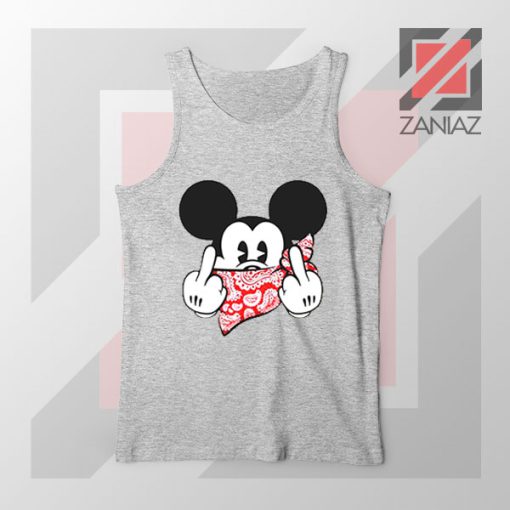 Mickey Disney Middle Finger Sport Grey Tank Top