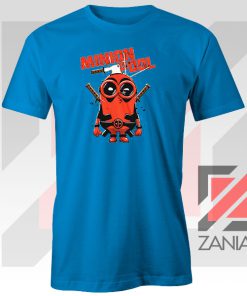 Minion Movies Deadpool Superhero Design Blue Tee