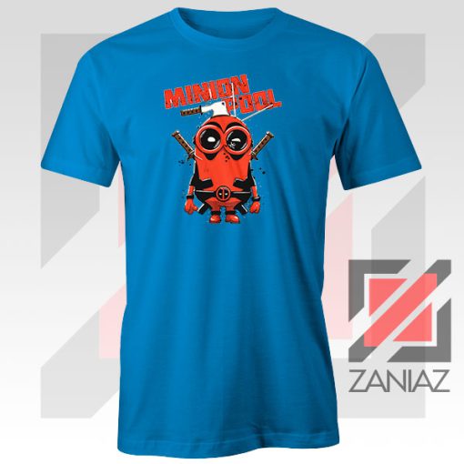 Minion Movies Deadpool Superhero Design Blue Tee