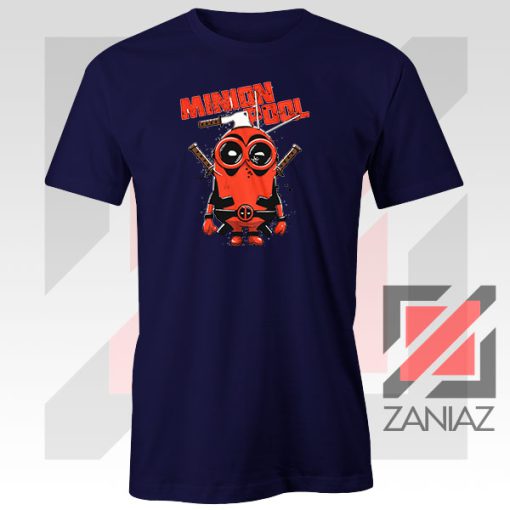 Minion Movies Deadpool Superhero Design Navy Tee