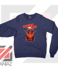 Minion Movies Deadpool Superhero Navy Blue Sweatshirt