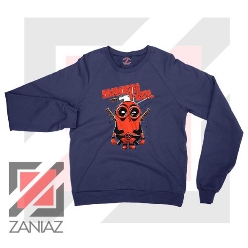 Minion Movies Deadpool Superhero Navy Blue Sweatshirt