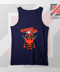 Minion Movies Deadpool Superhero Navy Blue Tank Top