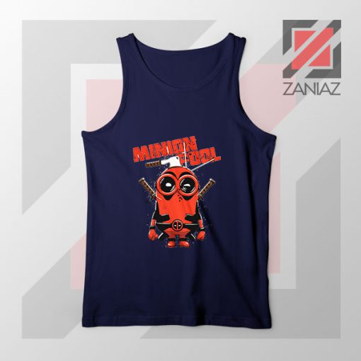 Minion Movies Deadpool Superhero Navy Blue Tank Top