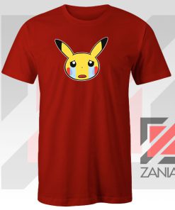 Pikachu Sad Mood Red Tshirt