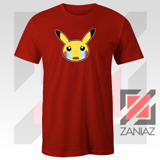 Pikachu Sad Mood Red Tshirt