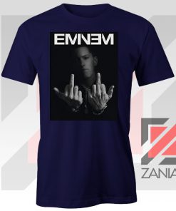 Slim Shady Eminem Poster Navy Blue Tshirt