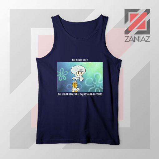 Squidward Meme Designs Navy Blue Tank Top