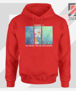 Squidward Meme Designs Red Hoodie