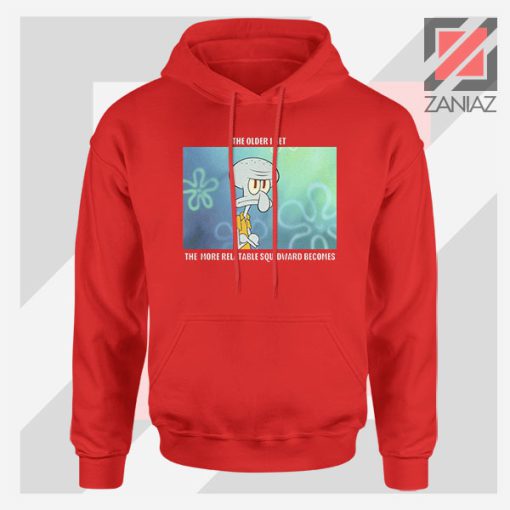 Squidward Meme Designs Red Hoodie