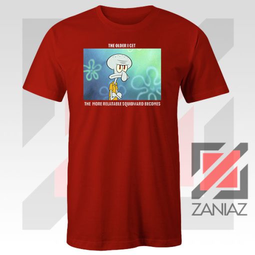 Squidward Meme Designs Red Tshirt