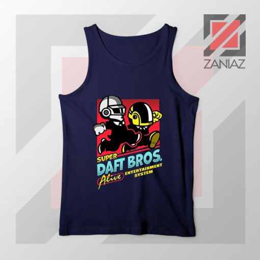 Super Daft Bros Parody Navy Blue Tank Top