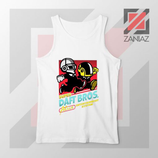 Super Daft Bros Parody White Tank Top