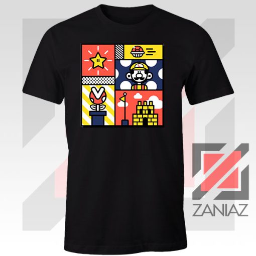 Super Mario Art Celebrate Black Tshirt