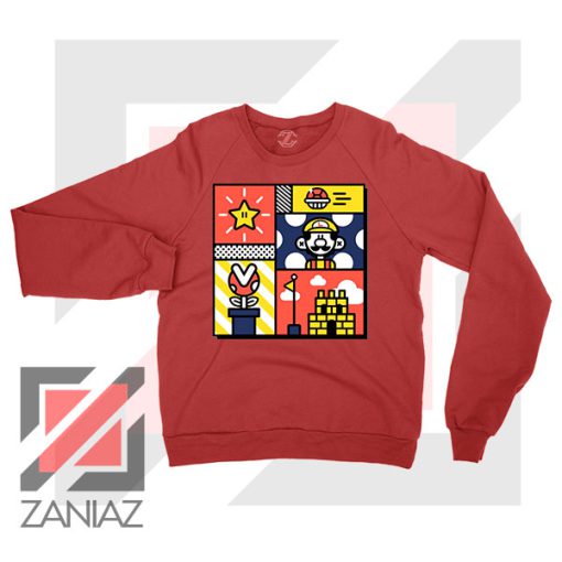 Super Mario Art Celebrate Red Sweatshirt