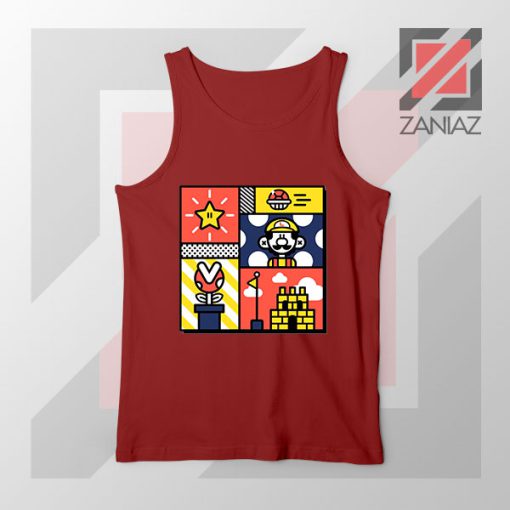 Super Mario Art Celebrate Red Tank Top