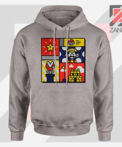 Super Mario Art Celebrate Sport Grey Hoodie