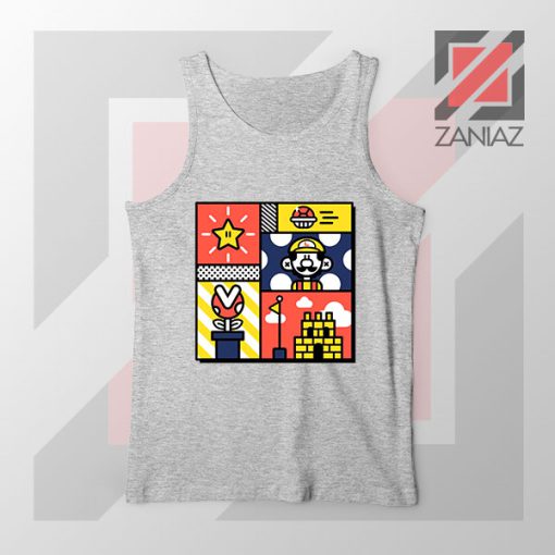 Super Mario Art Celebrate Sport Grey Tank Top