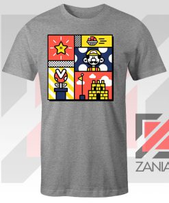 Super Mario Art Celebrate Sport Grey Tshirt