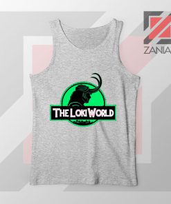 The Loki World Logo Jurassic Best Grey Tank Top