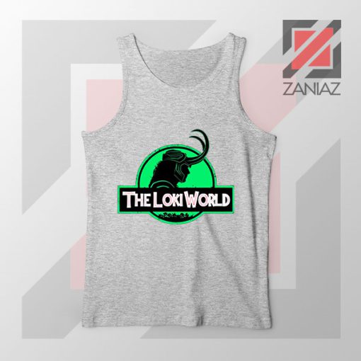 The Loki World Logo Jurassic Best Grey Tank Top