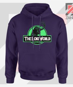 The Loki World Logo Jurassic Graphic Navy Blue Hoodie