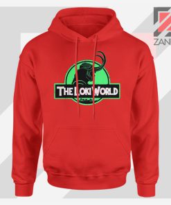 The Loki World Logo Jurassic Graphic Red Hoodie