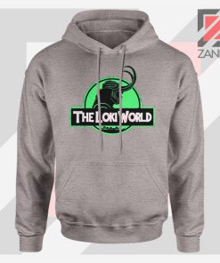 The Loki World Logo Jurassic Graphic Sport Grey Hoodie