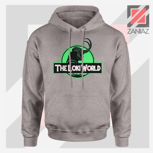 The Loki World Logo Jurassic Graphic Sport Grey Hoodie