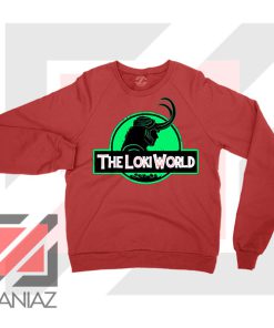 The Loki World Logo Jurassic Red Sweater