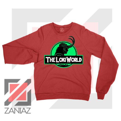 The Loki World Logo Jurassic Red Sweater