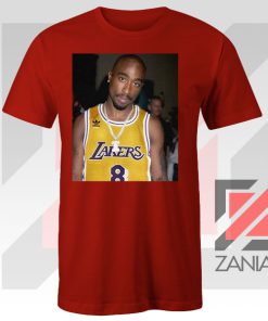 Tupac GOAT Lakers Red Tshirt