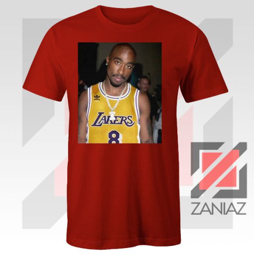 Tupac GOAT Lakers Red Tshirt